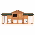 thumbnail image 6 of Kinbor 74in Wooden Chicken Coop Hen House Rabbits Hutch with 2 Ramps and Removable Tray, 6 of 7
