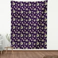 thumbnail image 4 of Ambesonne Floral Fabric by the Yard Upholstery, Cartoonish Design Daffodils, 10 Yards, Dark Purple Cream, 4 of 5