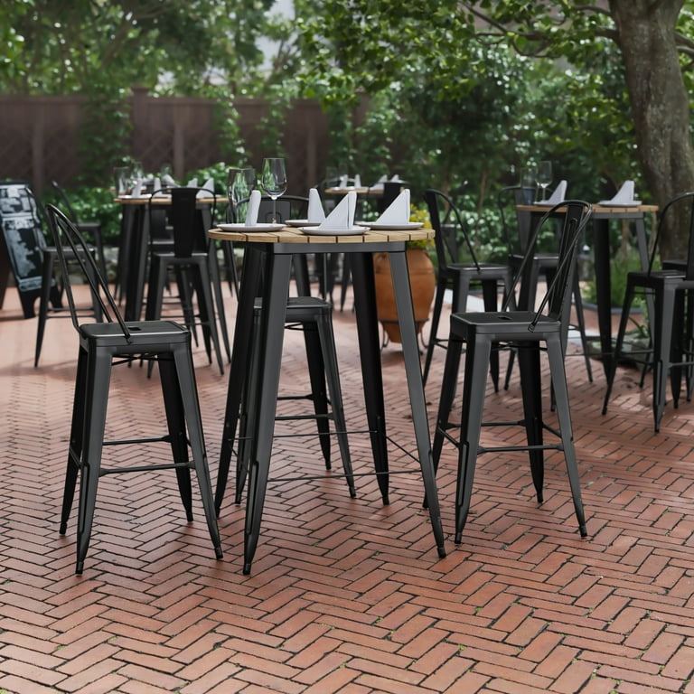 Modern Outdoor Bar Worktop Flash Furniture Declan Commercial Indoor/Outdoor  Bar Top Table, 30