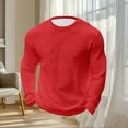thumbnail image 3 of Fancifize Mens Crew Neck Waffle Knit Shirt Long Sleeve Slim Fit Stretchy T Shirts Lightweight Outdoor Athletic Running Tops Fall Clothes, 3 of 5
