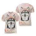 thumbnail image 3 of Happy Mother's Day Siberian Husky with Flower Crown and Greeting Card All Over Print 3D Shirt Unisex Merch Husky Dog Lover Gifts - 13004, 3 of 6