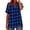 Blue, variant on Summer Tops for Women Casual Linen Button-Up Shirt V Neck Short Sleeve Checkered Loose Blouse, Red S