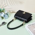 thumbnail image 4 of Black Genuine Leather Purse Strap 45cm/ 17.7inch Short Bag Strap Bag Handle Replacement Leather Straps with Alloy Clasps for Tote Purse Briefcase Underarm Bag DIY Handbag Making, 4 of 6