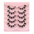 thumbnail image 1 of Foxes Eye False Eyelashes Wispy Cat Eye Faux Mink Lashes 5 Pairs Natural 3D Fuzzy Volume Fake Eyelashes Multipacks Gifts, 1 of 4