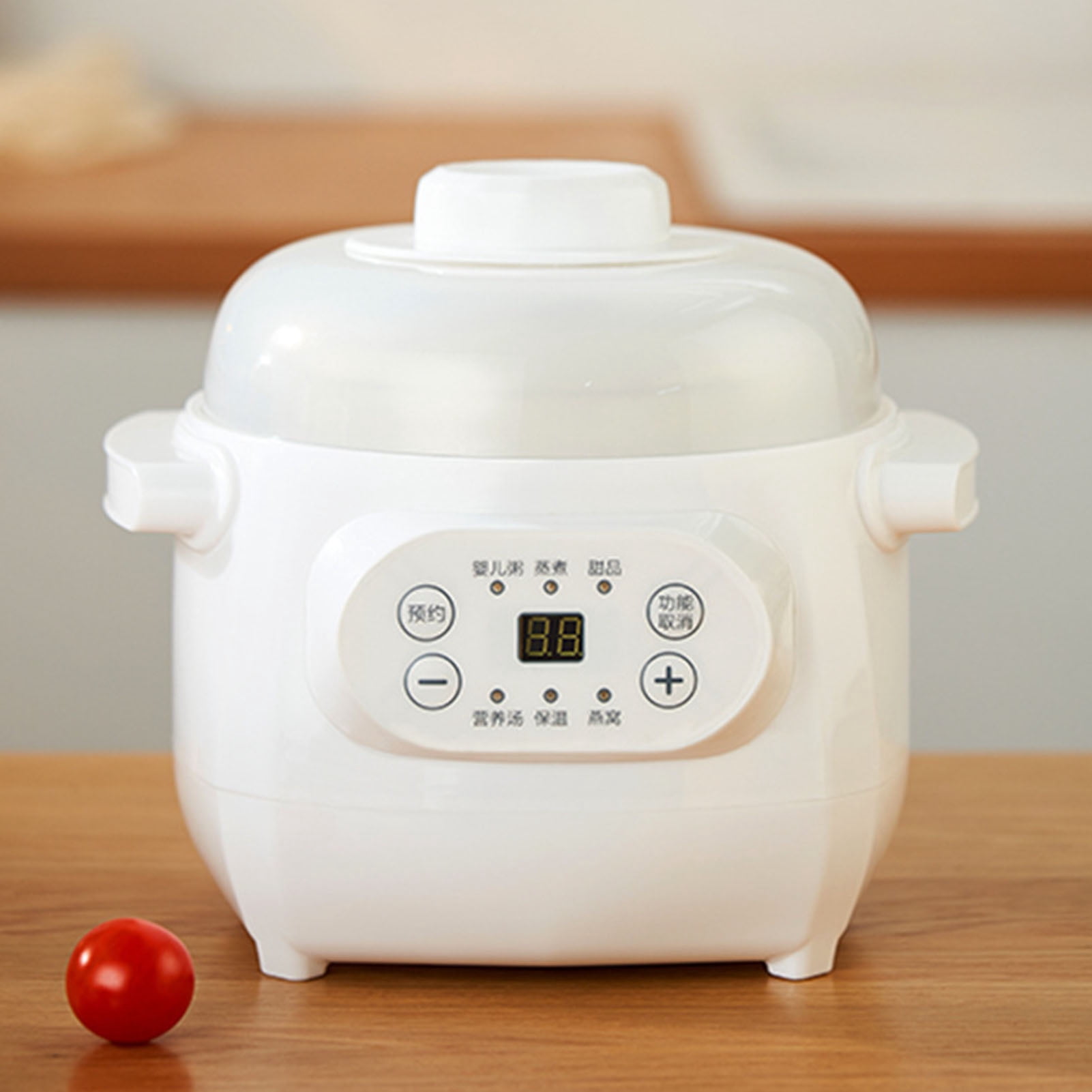 Electric Stew Pot 1L 200W Ceramic Liner Versatile Electric Stew Cooker For Porridge Rice Soup