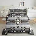 thumbnail image 2 of Rustic Western King Comforter Set American Southwestern Bedding Set Men Bohemian Aztec Quilt Bedding Sets Exotic Tribal Bed Set Brown Grey Farmhouse Decor 3 Pcs, 2 of 8