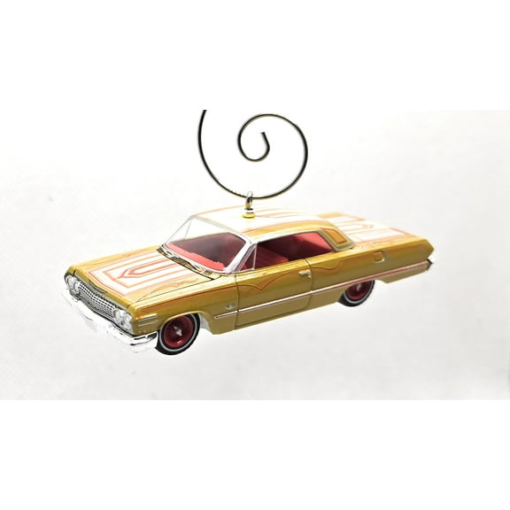 1963 Chevy Impala Lowrider Gold Christmas Ornament
