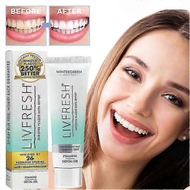 Toothpaste Gel Clinically Proven to Remove Plaque 250% Better, Fresh Mint Flavor, 4 oz Tube