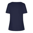 thumbnail image 6 of Lovskoo Summer Tops for Women 2024 V Neck Short Sleeve Trendy Solid Color Casual Top Shirt Navy, 6 of 8