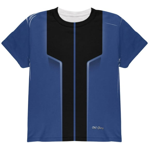 Halloween Classic Muscle Car Blue Costume All Over Youth T Shirt Blue YLG