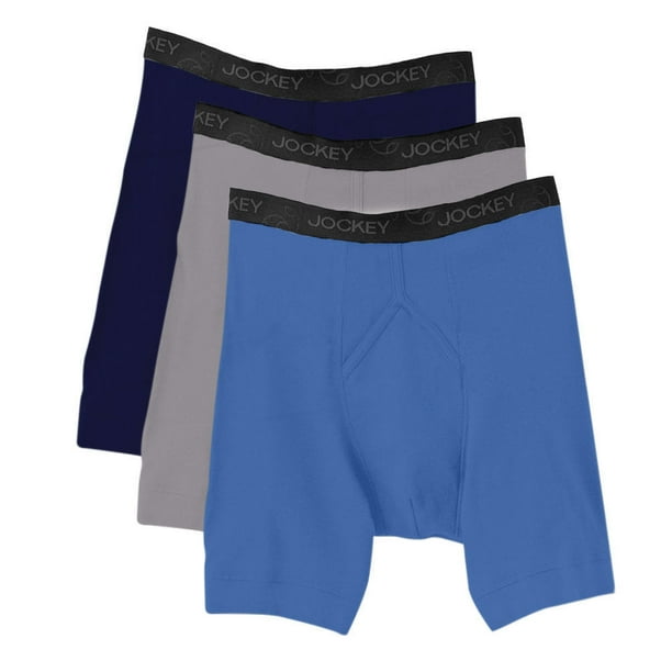 Jockey Men's Underwear Staycool Midway Brief 3 Pack, cosmic blue, XL