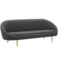 thumbnail image 2 of Modway Sublime Vertical Curve Back Performance Velvet Sofa in Gray/Gold, 2 of 8