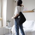 thumbnail image 5 of Bolso de lona para mujer, bolso de compras para el trabajo, el colegio y el ocio, color negro, 5 of 5