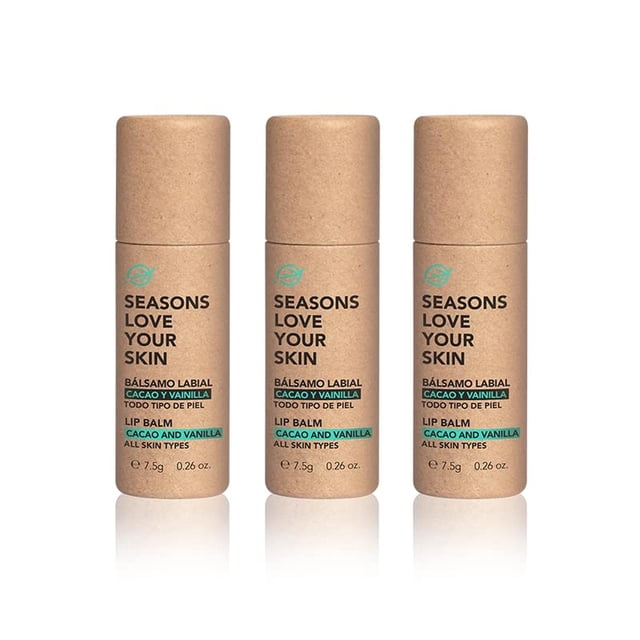 Bálsamo Labial Humectante Seasons Love Your Skin Vainilla Cacao Pack 3