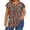 Red White Floral, variant on Womens Blouses Dressy Casual Pleated Tunic Tops Floral Ruffle Sleeve Summer Shirts