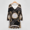 thumbnail image 4 of Luxury Marble Print Long Sleeve Dresses For Women Vintage Elegant Party Dress Oversized V-neck Dress S-8XL, 4 of 7