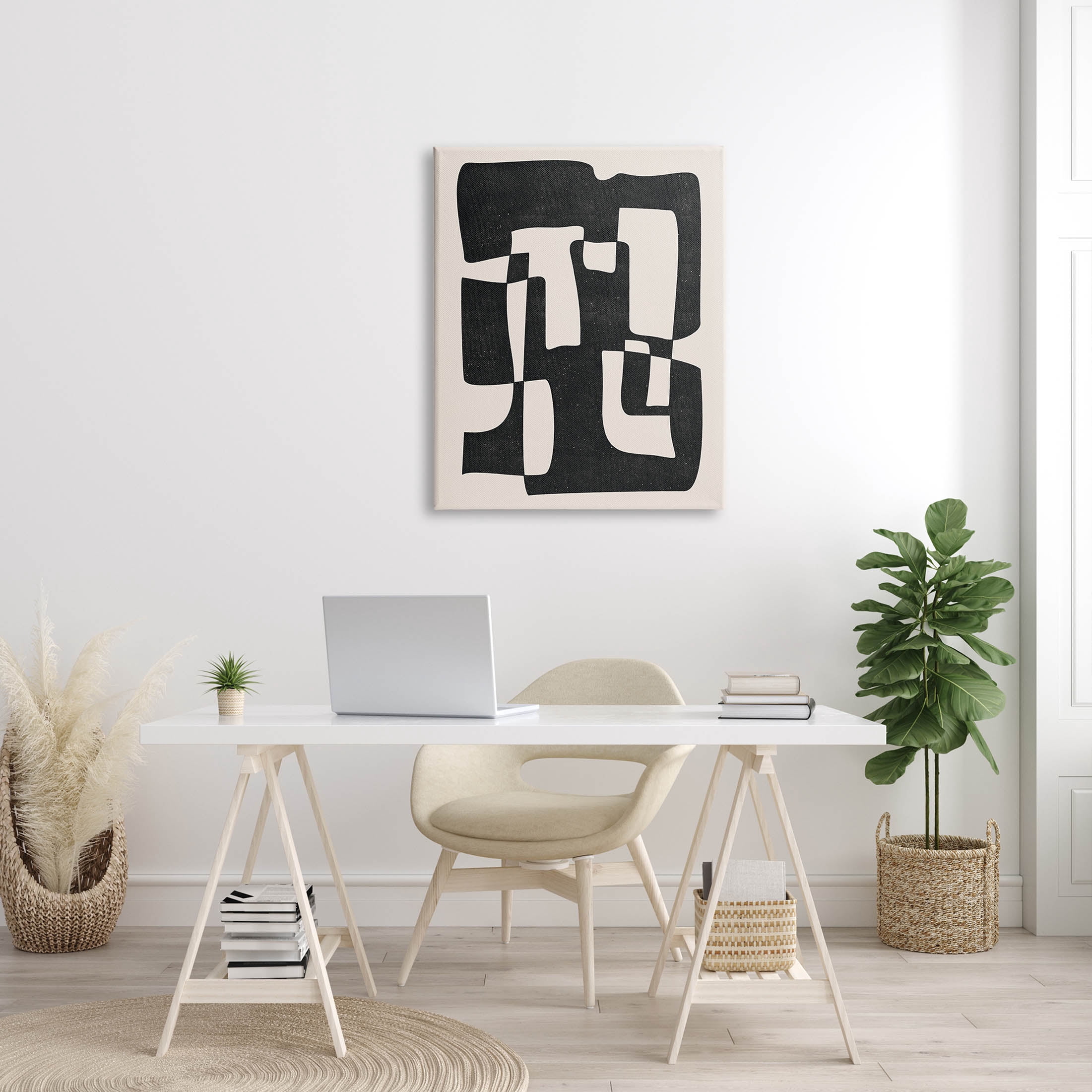 Stupell Industries Bold Blocked Abstract Layered Shapes Graphic Art Gallery Wrapped Canvas Print Wall Art, Design by JJ Design House LLC