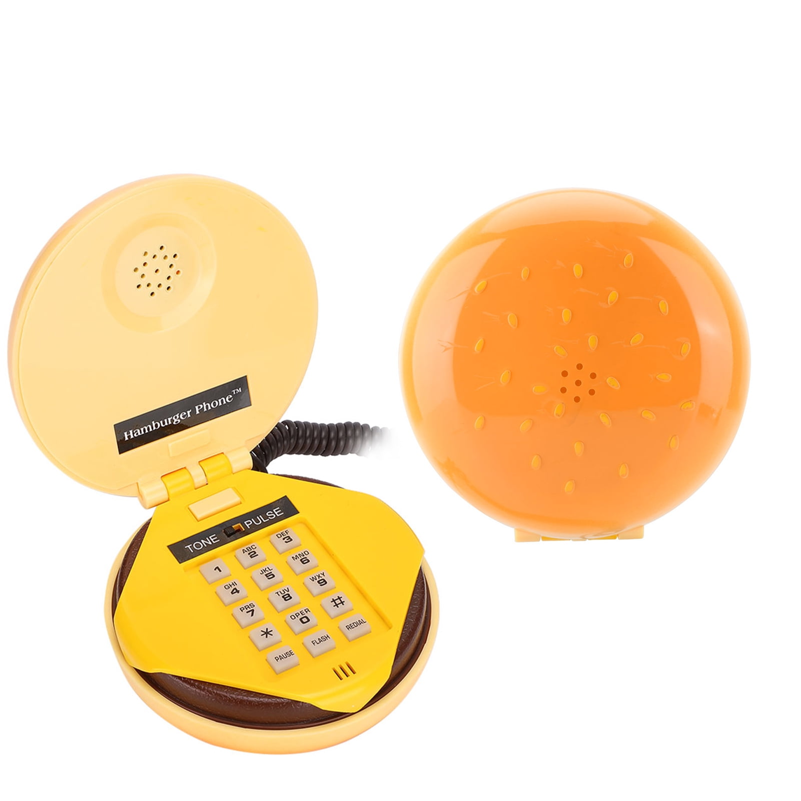 Retro Hamburger Phone - Fun Flip Landline With Classic Payphone Design