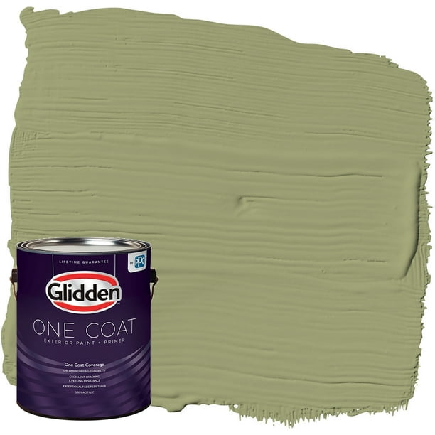 Glidden One Coat Exterior Paint and Primer, Pine Trail / Green, 1
