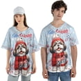 thumbnail image 4 of Hello Winter Shih Tzu Smiling in Red Scarf Hat Welcome Christmas All Over Print 3D Baseball Shirt Lion Dog Lover Gifts Softball Sport - 00017, 4 of 6