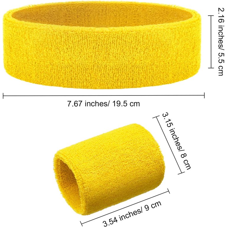 Neon Sweatband Set 2 Headbands 4 Wristbands Sports Athletic Terry Cloth Minzimin 6 Pcs Neon Sports Sweatbands Set Paris Sports  main image 2