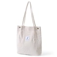 thumbnail image 1 of Sonducket Bolso de mano de pana para mujer, bolso de hombro ligero, bolsas de compras de gran capacidad, almacenamiento, bolsos informales Retro, Bolsas de mensajero y de hombro color crema, 1 of 6