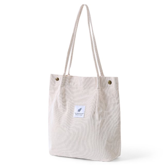 Sonducket Bolso de mano de pana para mujer, bolso de hombro ligero, bolsas de compras de gran capacidad, almacenamiento, bolsos informales Retro, Bolsas de mensajero y de hombro color crema