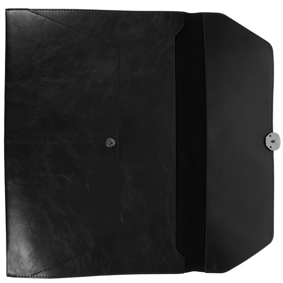 WINOMO File Organizer Black Leather Document File Folder 1Pcs