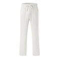 thumbnail image 4 of Men Casual Sport Pants Men Spring And Summer Pant Casual All Solid Color Painting Cotton Linen Loose Plus Size Trouser Fashion Beach Pockets Pant, 4 of 6