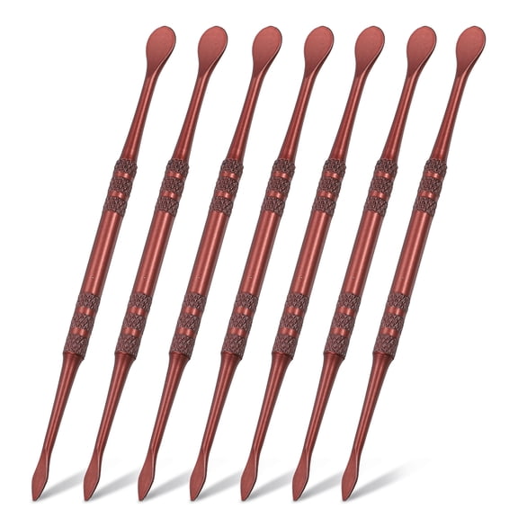 7pcs Wax Carving Tool 4.75" Double-Headed Stainless Steel Sculpture Tools Kit Modeling Engraving Sculpting Spoons for Clay Pottery Crafts Shaping, Rose Gold