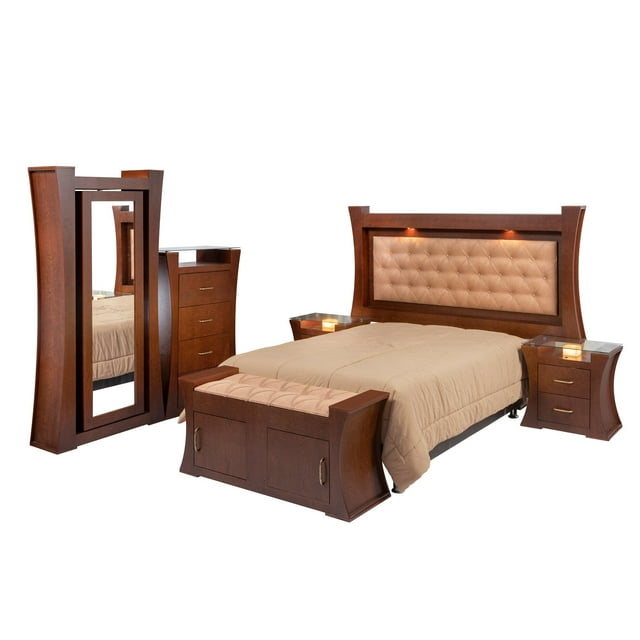 Recamara King Size Kessa Muebles Roig Nogal