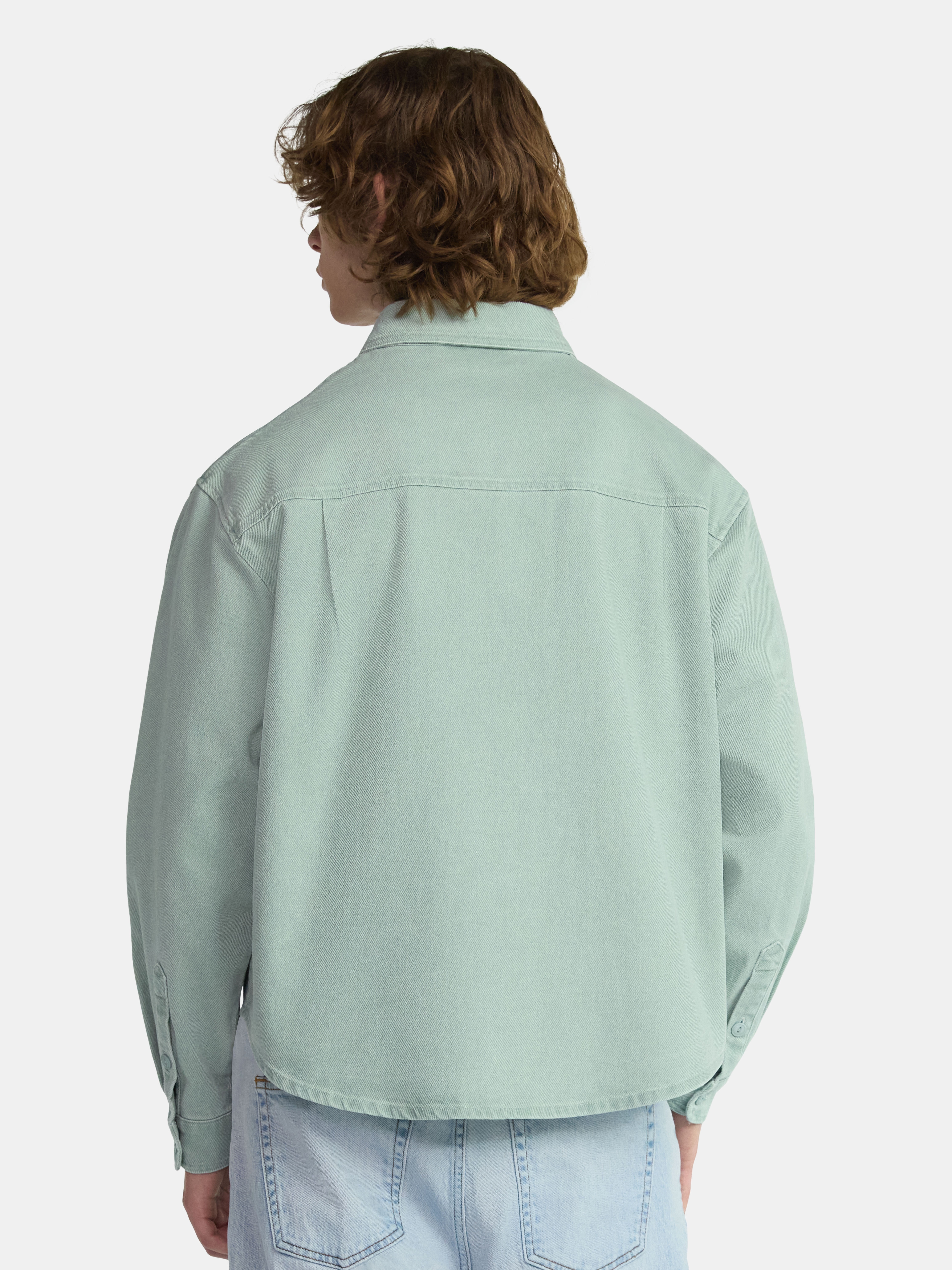 No Boundaries Twill Shirt with Long Sleeves, Men's and Big Men's