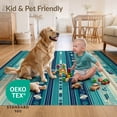 thumbnail image 4 of ODIKA 5'x7' Ultra-Soft Area Rug, Ocean Striped Mosaic Marine Coral Seashell Starfish Nautical None Washable, Bare feet friendly, Silk-Touch for Bedroom Home office, 4 of 7