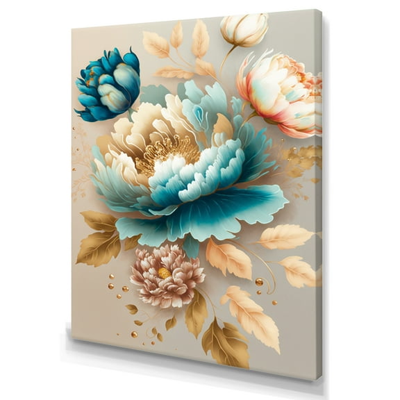 Designart Multi-Color Blooming Flowers I Canvas Wall Art