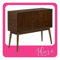 Pemberly Row Contemporary 2 Door Storage Cabinet Walnut Brown