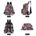 thumbnail image 4 of FORMRS Mini Backpack Purse for Women Travel Daypack Casual Shoulder Bag, Blue Vibrant Leaves Pattern, 4 of 7