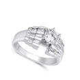 thumbnail image 4 of CHOOSE YOUR COLOR Round Clear CZ Wide Wedding Engagement Ring .925 Sterling Silver Band White Female Size 6, 4 of 4