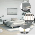 thumbnail image 5 of vidaXL Upholstered Bed Frame with Slats, No Boxspring Needed, Light Gray Fabric King Bed, 5 of 10