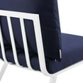thumbnail image 5 of Lounge Loveseat Sofa, Aluminum, Metal, Steel, White Blue Navy, Modern Contemporary Urban Design, Outdoor Patio Balcony Cafe Bistro Garden Furniture Hotel Hospitality, 5 of 10