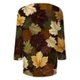 thumbnail image 6 of Womens Tops 3/4 Sleeve,Plus Size Fall Shirts for Women Casual Floral Printed Three Quarter Tunic top Loose Fit XL, 6 of 6