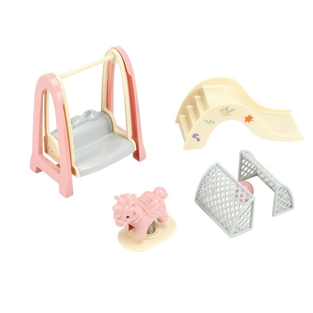 Meubles et Accessoires pour Maison de Poupée Miniature Meubles de Maison de Poupée Ensemble de Cuisine de Jeu Librairie Terrain de Jeu Ensemble de Réfrigérateur Miniature Accessoires de Scène de Jeu d'Imitation Jouets