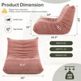 thumbnail image 5 of Walsunny Bean Bag Chair Memory Foam Bean Bag Sofa, Caterpillar Sofa, Lazy Sofa Chair Floor Sofa Couch Single Lounge Chair for Living Room, Bedroom, Office, Dorm, Pink, 5 of 8