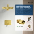 thumbnail image 3 of Brushed Gold Shower Faucet, Modern Square Shower Head and Handle Set, Bathroom Rainfall Shower System Wall Mount, KE-6024B-4 (Including Shower Valve), 3 of 4