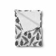 thumbnail image 2 of Evergreen Soft Flannel Fleece Blanket, Monochrome Style Pine Cones and Fir Branches Scattered Christmas Vibes, Cozy Plush for Indoor and Outdoor Use, 50" x 70", Charcoal Grey White, by Ambesonne, 2 of 6