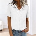 thumbnail image 2 of Bovxnpu Summer Short Sleeve Button Down Shirts Collared Button Pocket Top Casual Summer Tops (Women's or Women's Plus), 2 of 7