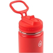 ThermoFlask 16oz Stainless Steel Water Bottle, 2-Pack, Red and Aquamarine