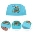 thumbnail image 3 of Unique Bargains 1 Pc Knitted PU Cartoon Crocodile Swim Cap Lake Blue, 3 of 6