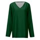 thumbnail image 3 of MHFRRA Camiseta Informal de Manga Larga con Cuello En V para Mujer. Camiseta Básica Cómoda para Uso Diario y Relajación. Ideal para Todas Las Estaciones. Combina Perfectamente con Jeans. Verde Oscuro, 3 of 4
