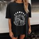 thumbnail image 4 of Blusa de manga corta de verano con estampado de sol y luna gótica vintage para mujer Pompotops hfajkhk140684, 4 of 9