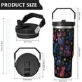 thumbnail image 5 of 1pc Cat 30oz Tumbler with Straw & Handle - Insulated Stainless Steel Cup | Holiday Gift for Man Women (Christmas, Valentine's, Birthday), 5 of 7